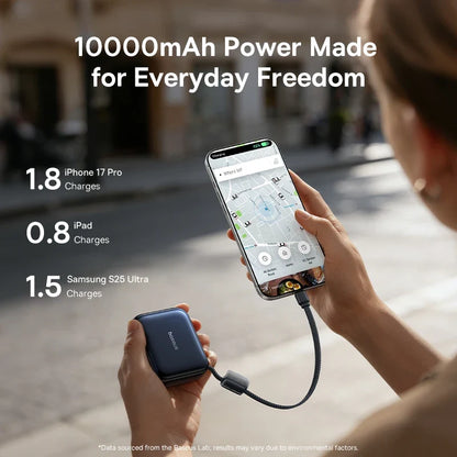 Compact Portable Charger with Integrated Cable
