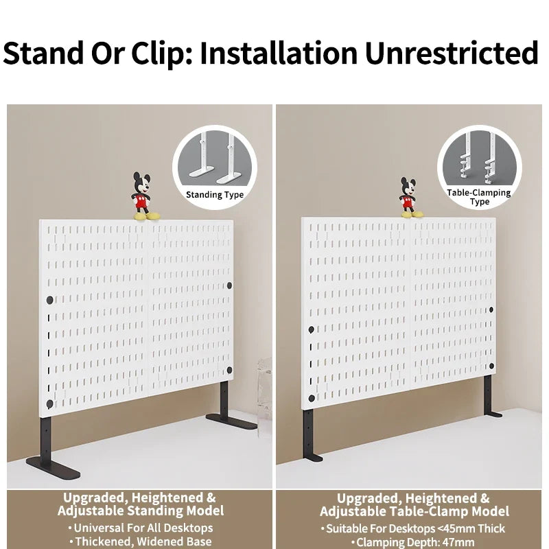 Desktop Organizer with Pegboard Design - Simple Setup, No Drilling Required