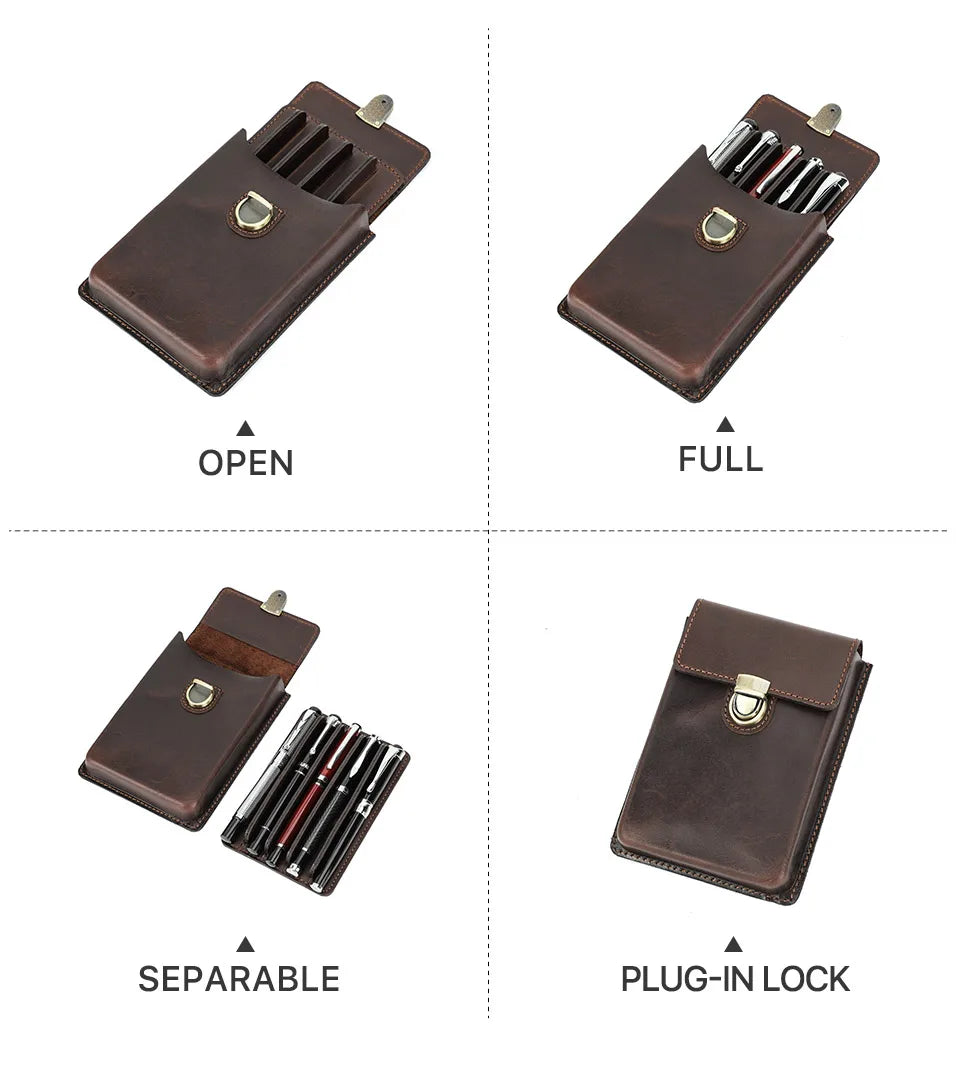 Leather Pen Holder – Handcrafted Cowhide Design
