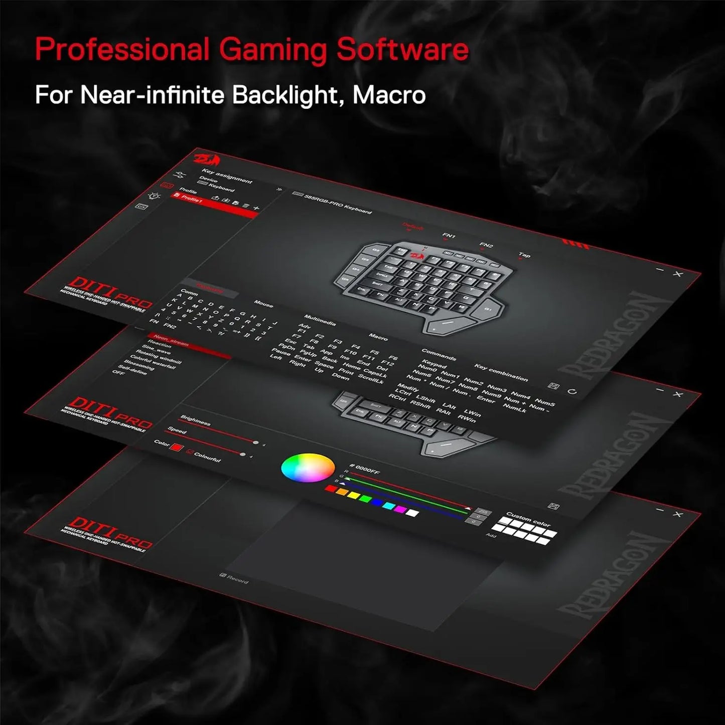 One-Handed Gaming Keyboard K585 PRO in Red Color