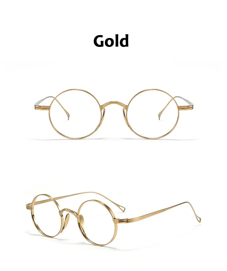 Round Retro Glasses with Titanium Frame