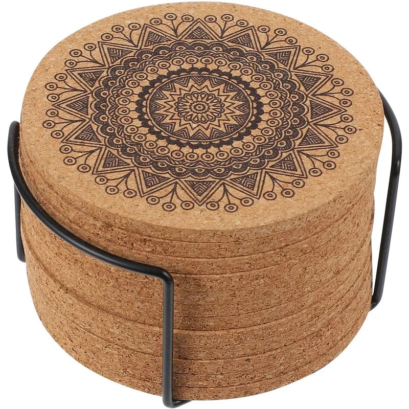Cork Coaster Set for Absorbing Moisture