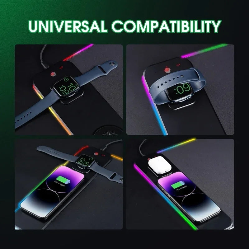 Wireless Desk Pad with RGB Lighting for Keyboard
