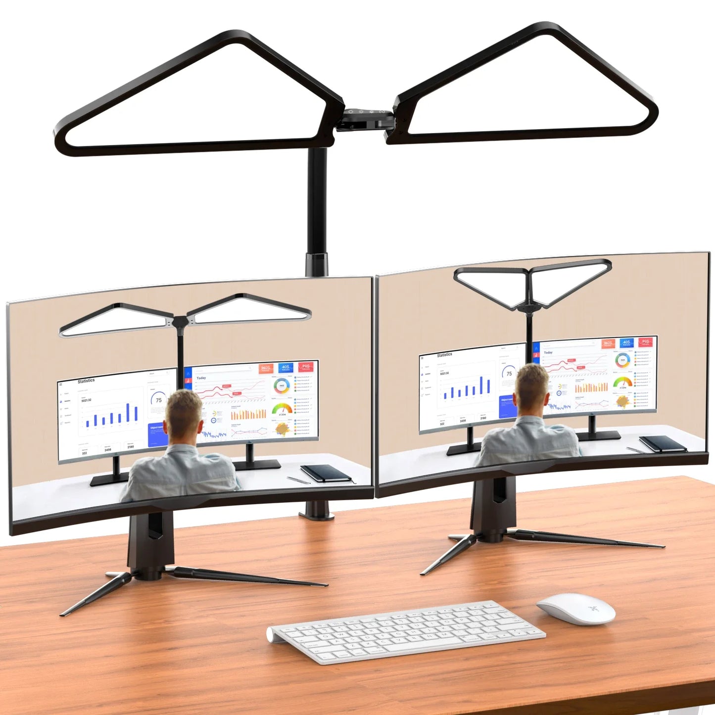 Dual-Arm Desk Lamp with Gooseneck Design