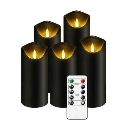 Set of 5 LED Candles Without Flame – Wobbling Design