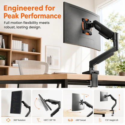 Tool-Free Adjustable Monitor Arm for Easy Setup
