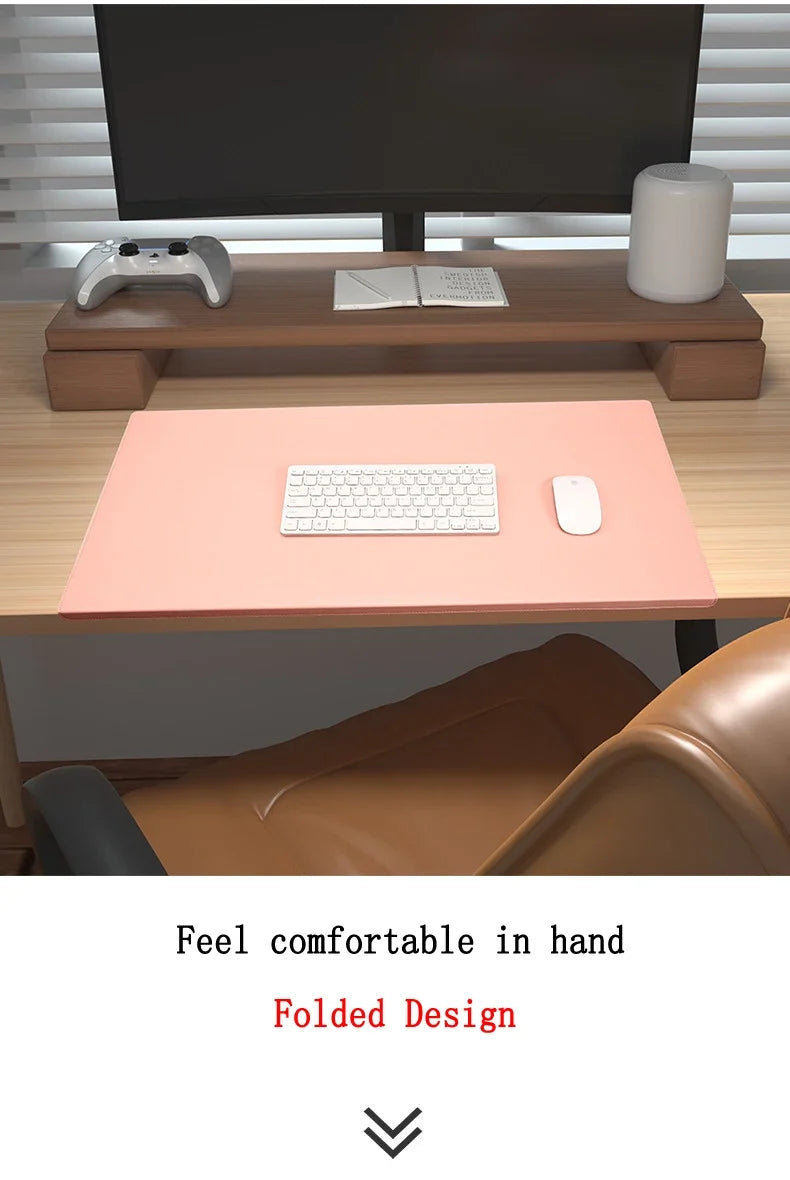 Wrist Support Desk Mat in PU Leather