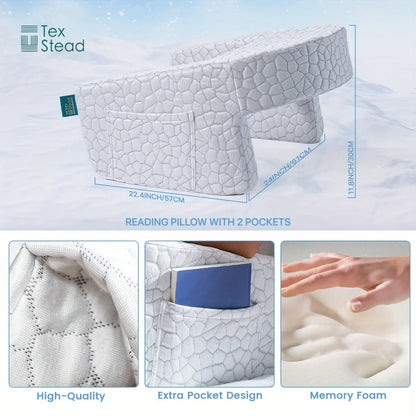 Extra Large Support Pillow with Memory Foam for Bed Rest