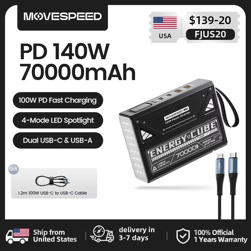 140W Portable Power Bank for Laptops