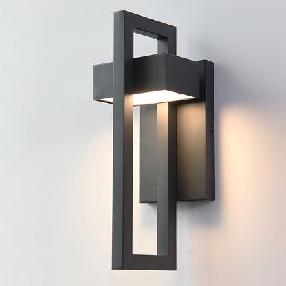 Sleek Black Steel Outdoor Wall Lantern for Modern Spaces
