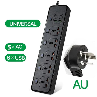 Travel Power Adapter with Multiple Outlets for Global Use