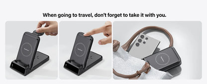 3-in-1 Wireless Charging Dock – Foldable Design for Devices