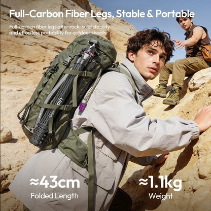 Carbon Fiber Tripod and Monopod Combo - 2-in-1 Design