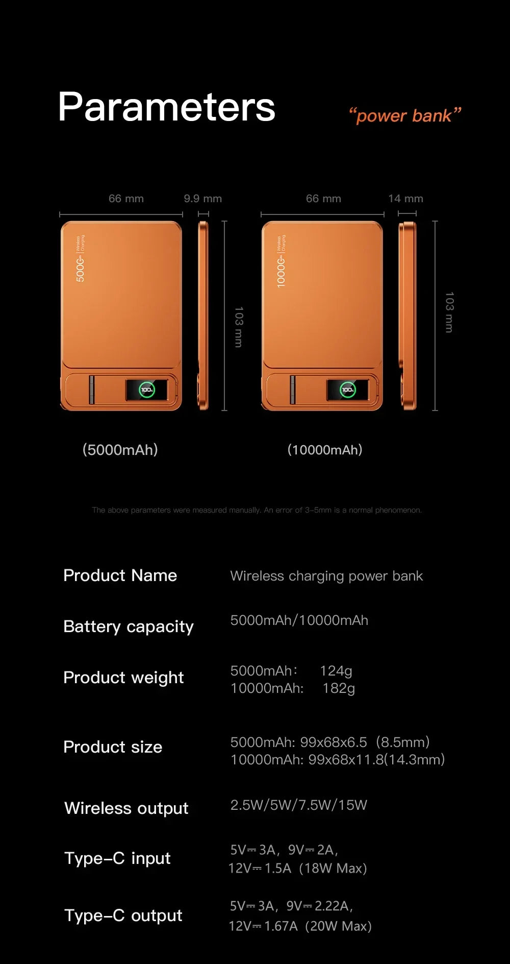 Portable Slim Power Bank with Magnetic Charging Feature