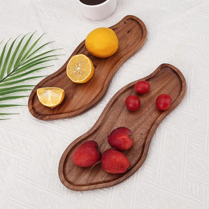 Wooden Serving and Organization Tray with Rustic Design