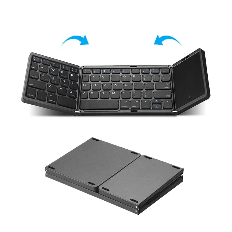 Compact Bluetooth Keyboard with Touchpad – Foldable Design