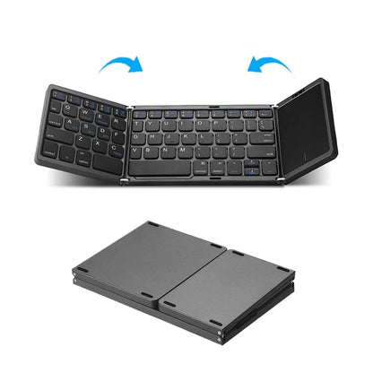 Compact Bluetooth Keyboard with Touchpad – Foldable Design