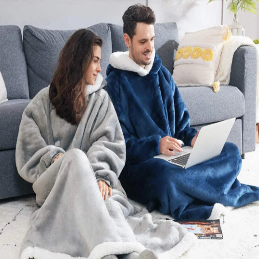 Cozy Fleece Hoodie Blanket in Extra Large Size for Warm Comfort