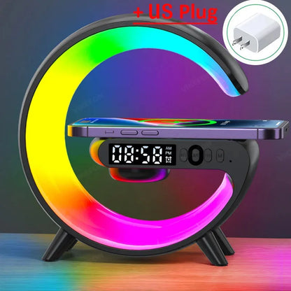 Wireless Charging Stand with RGB Alarm Clock Feature