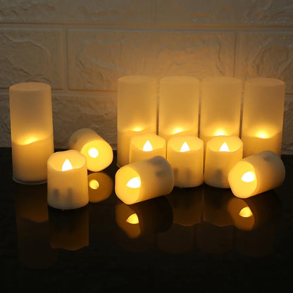 Set of 6 Rechargeable LED Candles with Timer Function