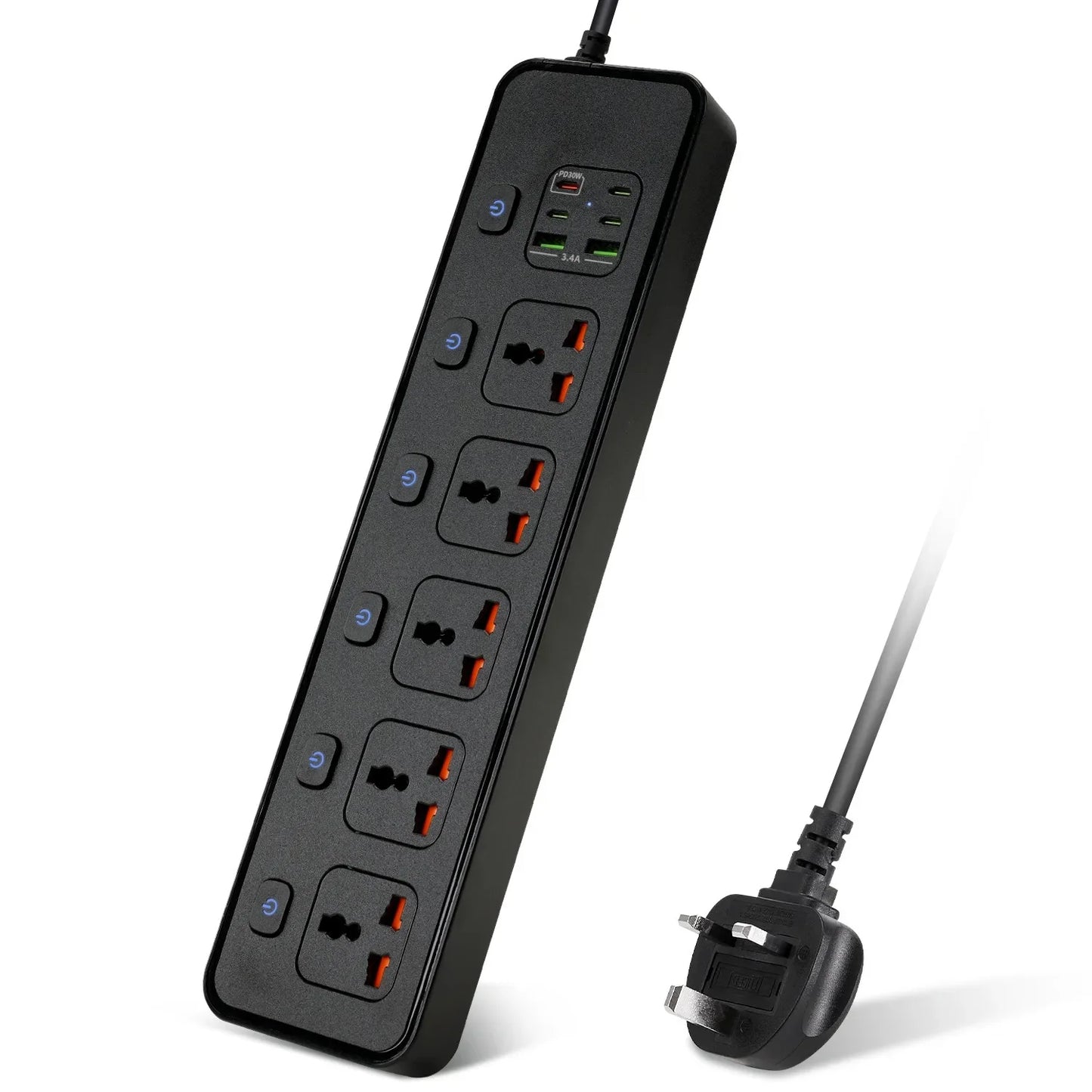 Travel Power Adapter with Multiple Outlets for Global Use