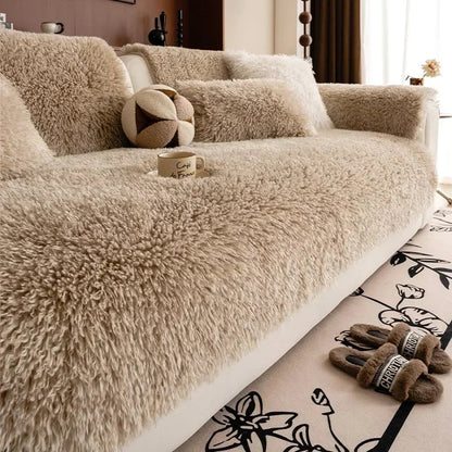 Elegant Faux Sheepskin Sofa Protector for Ultimate Comfort
