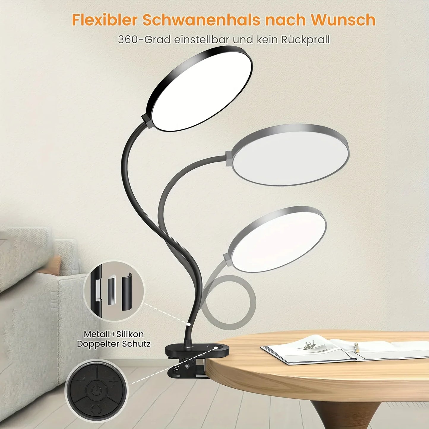 Clip-On Desk Lamp with 3.5-Inch LED Light