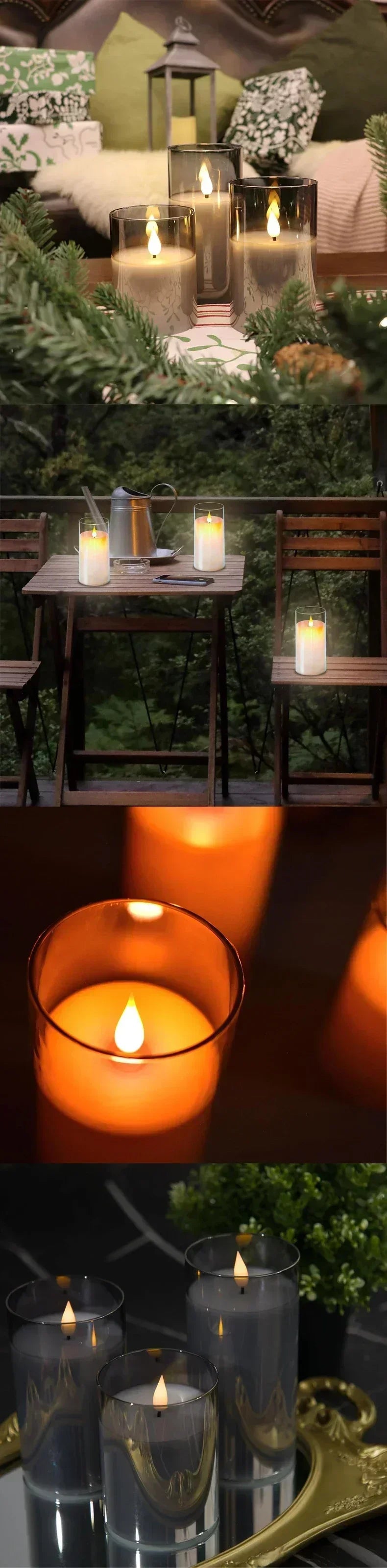 Pillar Candles with LED Light and Glow Effect