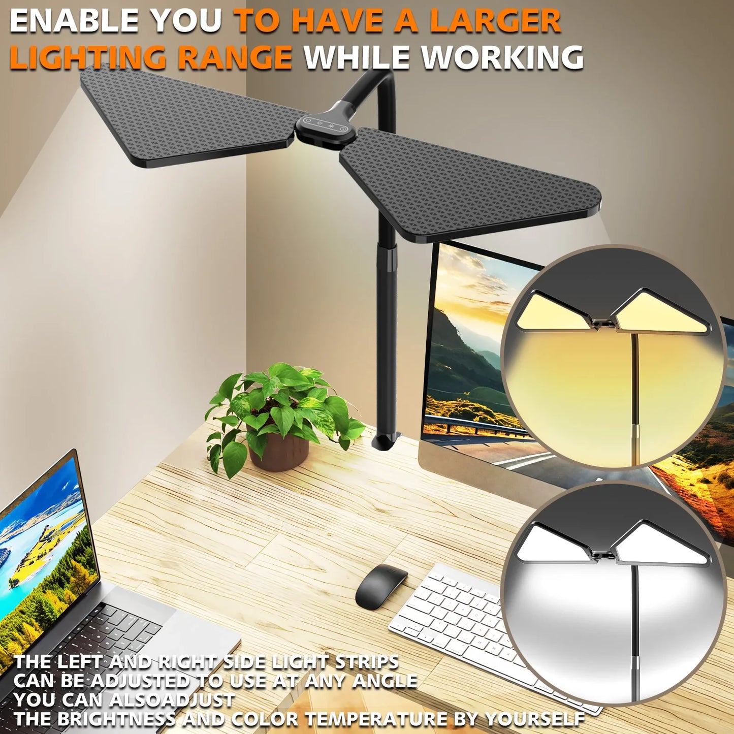 Dual-Arm Desk Lamp with Gooseneck Design