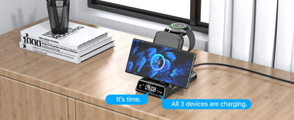 3-in-1 Wireless Charging Dock – Foldable Design for Devices