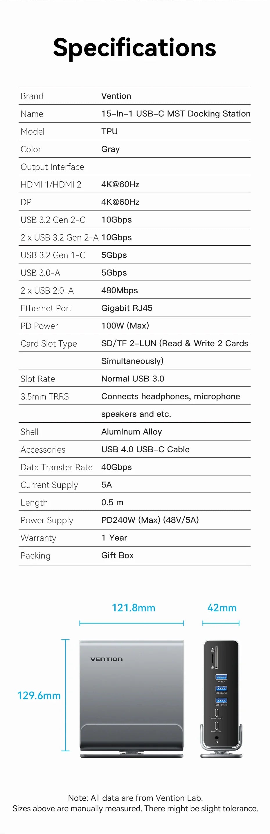 15-Port Hub Station Featuring Various Connection Choices