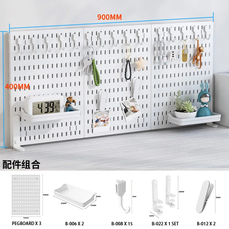 Desktop Organizer with Pegboard Design - Simple Setup, No Drilling Required