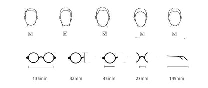 Round Retro Glasses with Titanium Frame