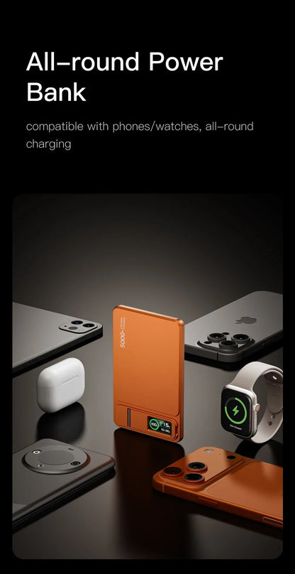 Portable Slim Power Bank with Magnetic Charging Feature