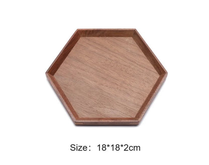 Hexagonal Fruit Dish in Black Walnut Finish
