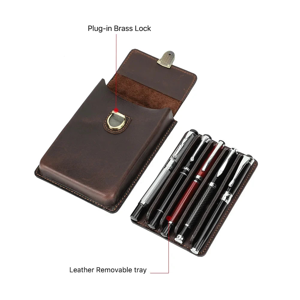 Leather Pen Holder – Handcrafted Cowhide Design