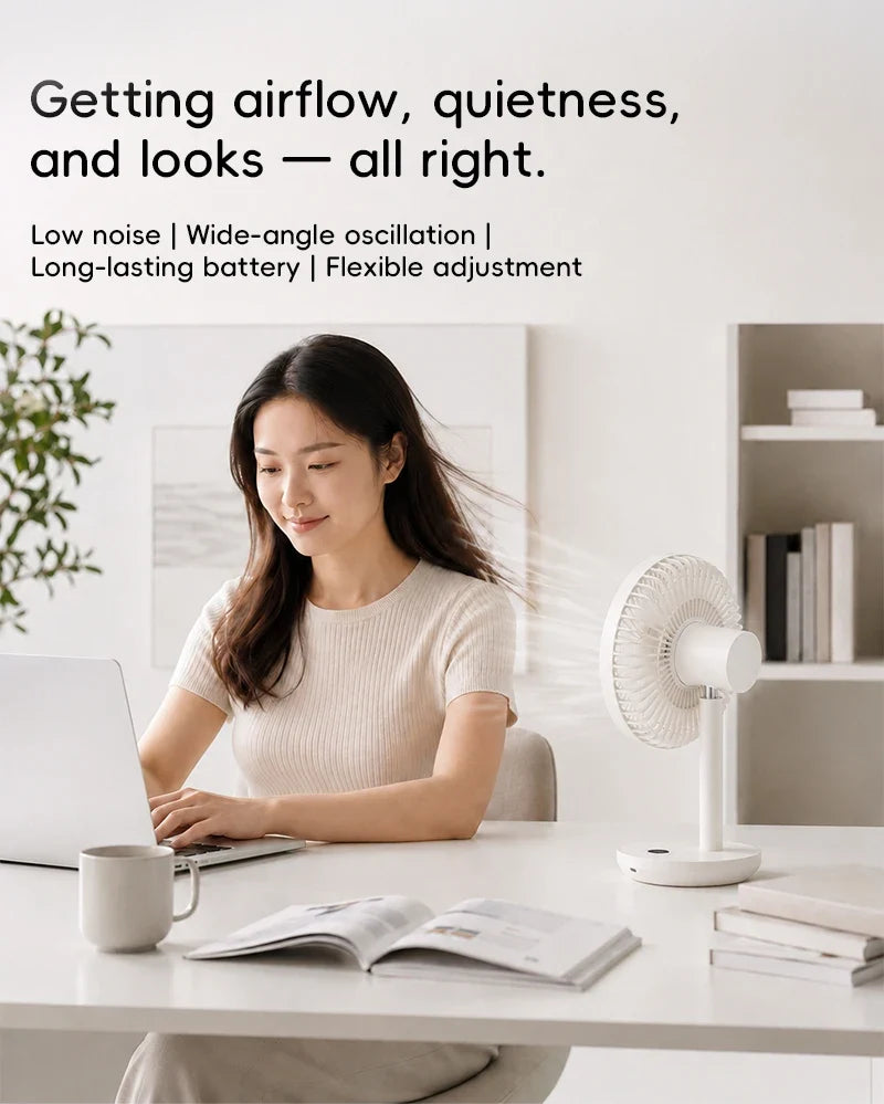 Smart Oscillating Desk Fan for Improved Airflow