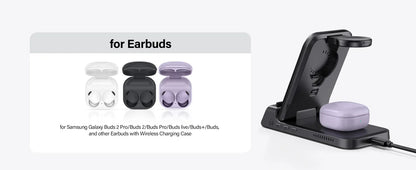 3-in-1 Wireless Charging Dock – Foldable Design for Devices