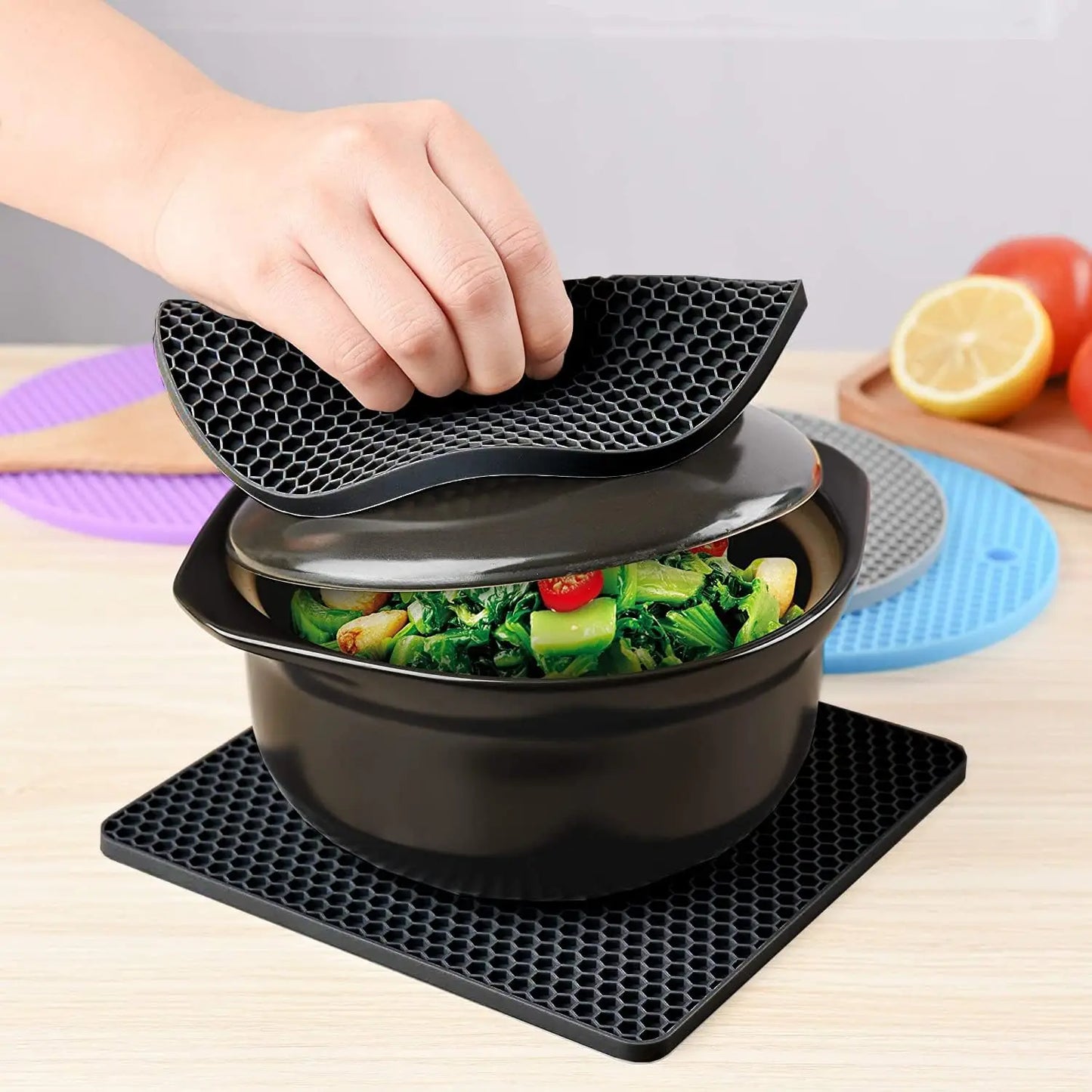 Silicone Trivets and Pot Mats Set
