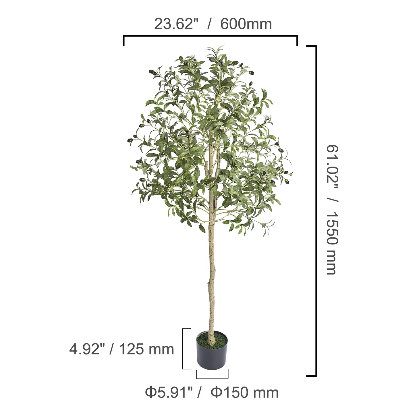 Fake Olive Plant with Stable Stand