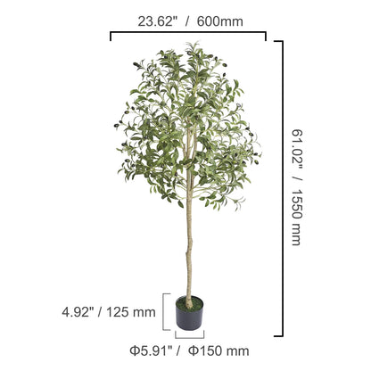 Fake Olive Plant with Stable Stand