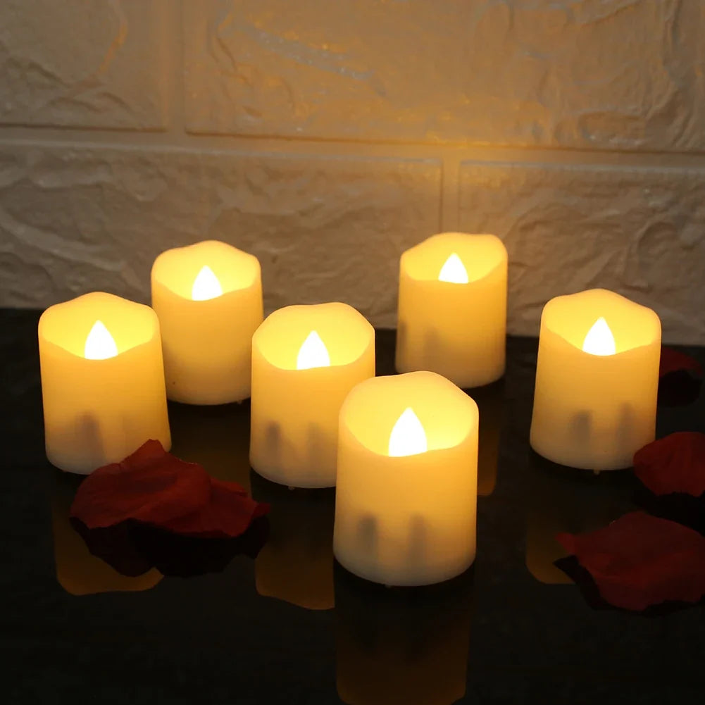 Set of 6 Rechargeable LED Candles with Timer Function