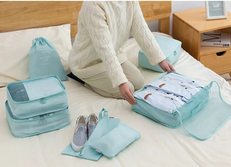 Set of Storage Cubes for Travel Packing