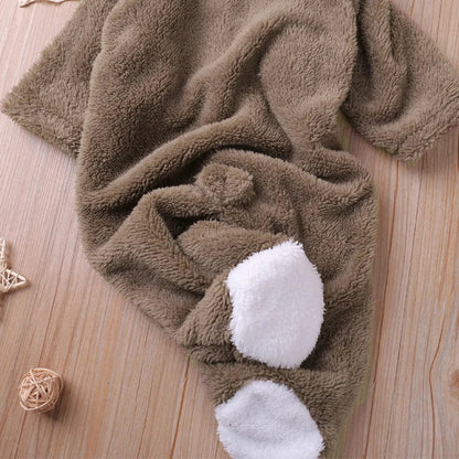 Adorable Baby Romper with Cartoon Bear Design
