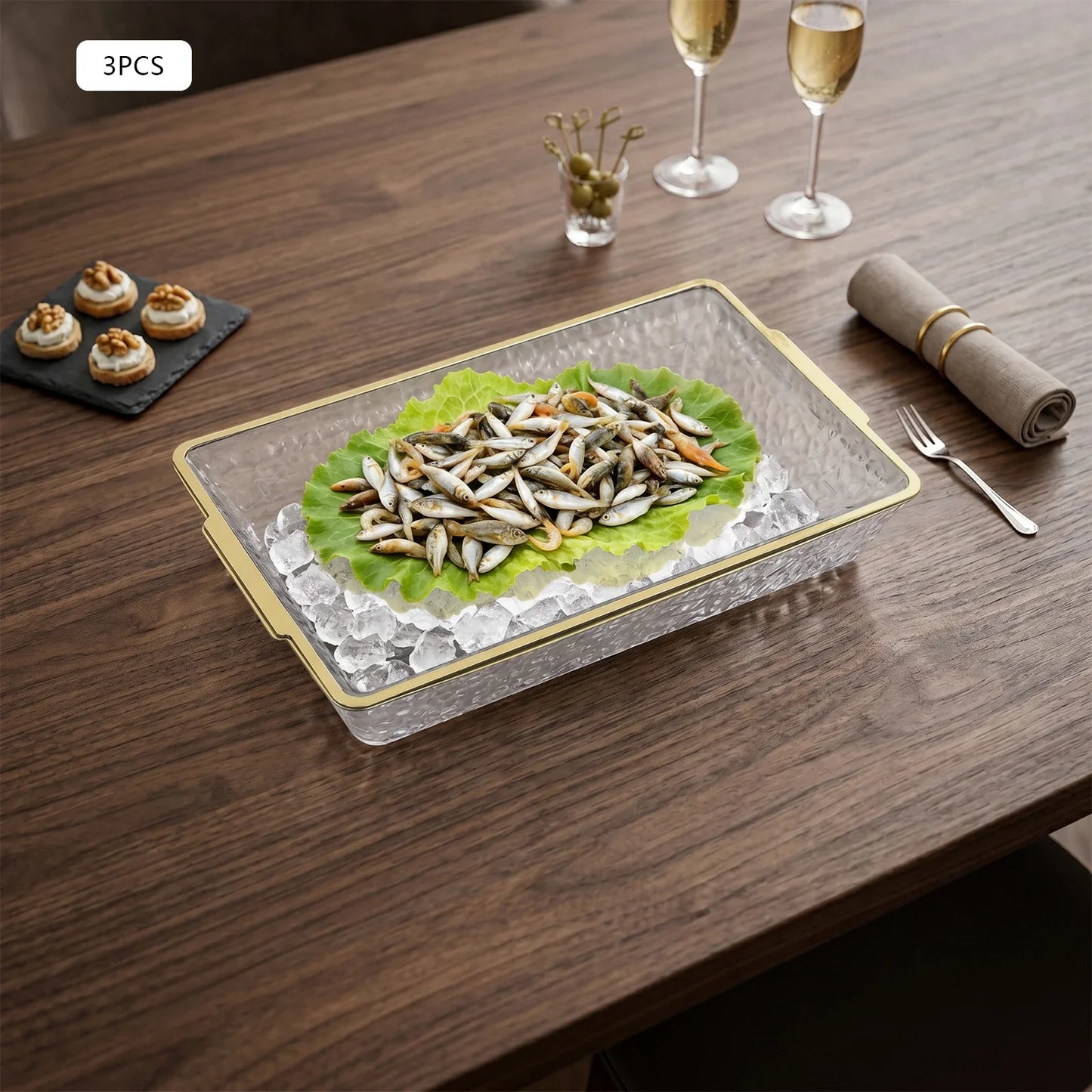 Serving Set with Chilled Tray and Bowls