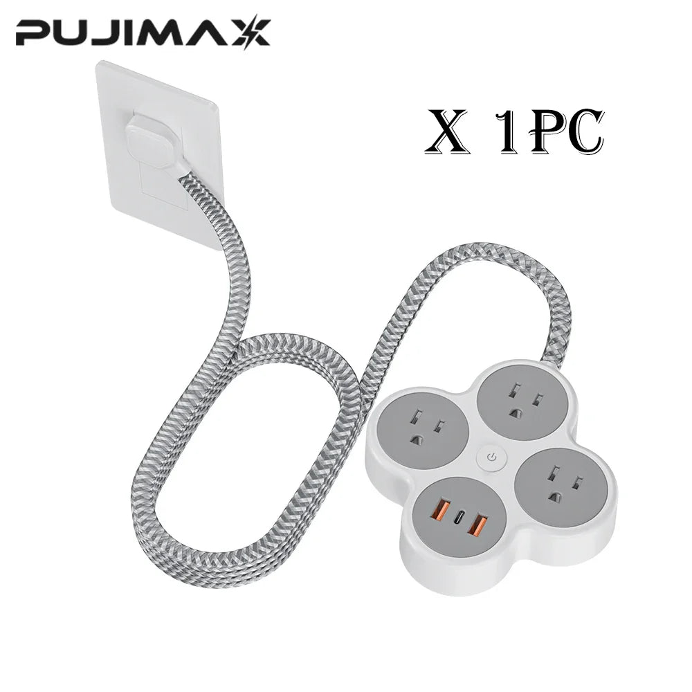 Multi-Outlet Power Strip with Braided Cable