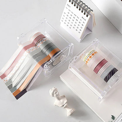 Washi Tape Storage Organizer with Cutting Tool Compartment