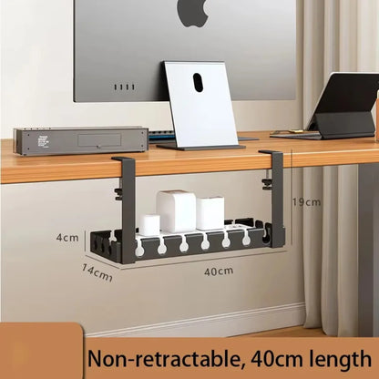 Adjustable Cable Organizer Tray for Under-Desk Use