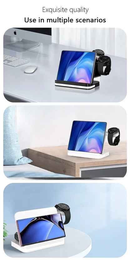 Wireless Charging Station with LED Clock – 6 Functions