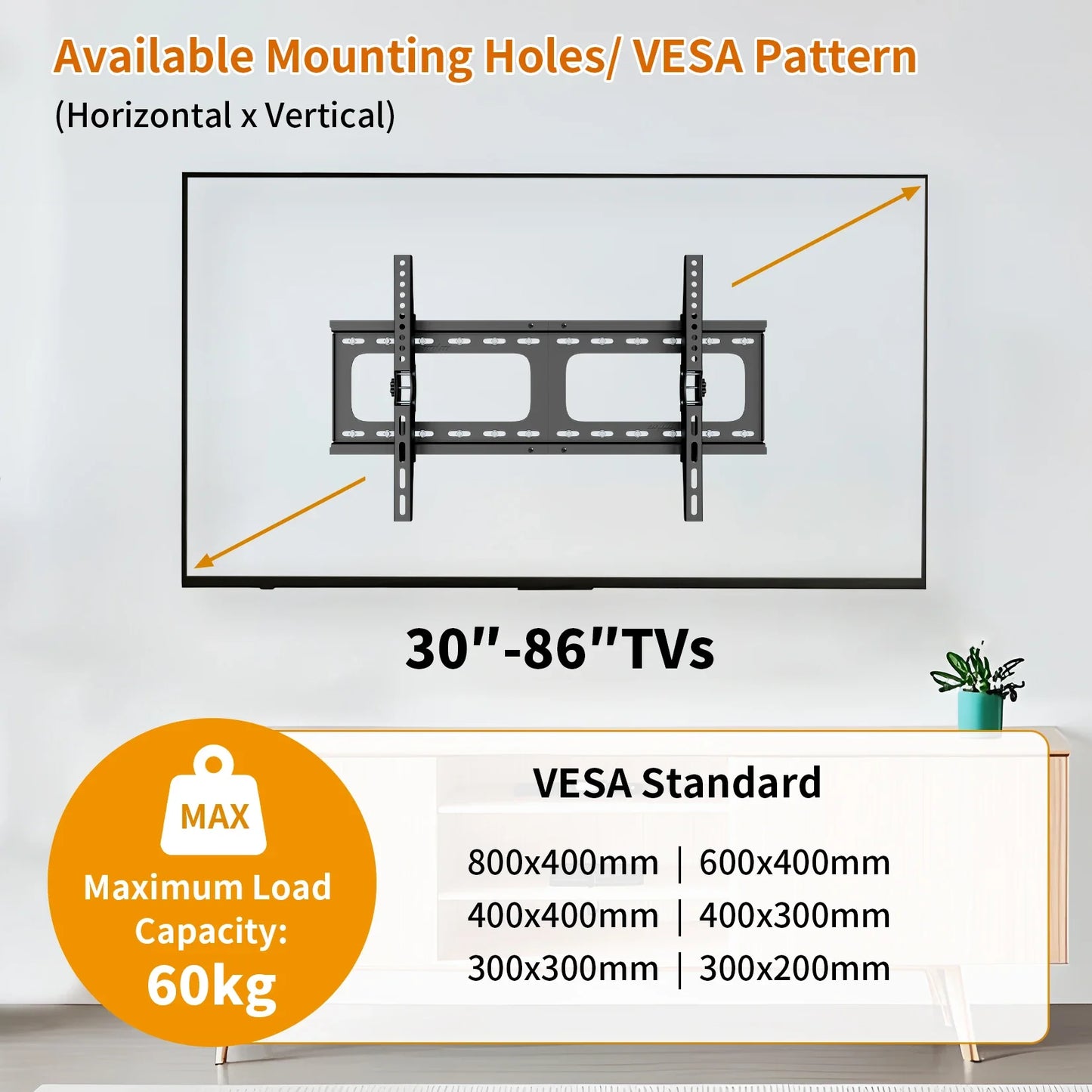 Tilting TV Bracket – Ultra Slim Design for Space-Saving Installation